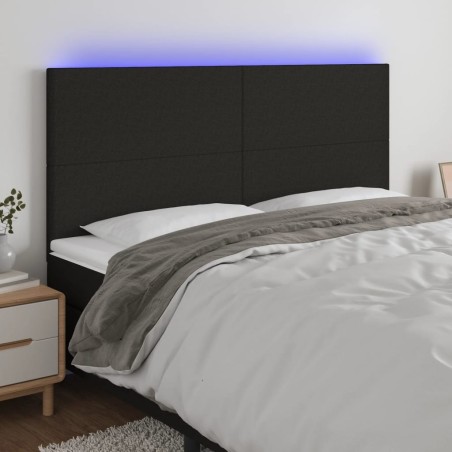 Tête de lit à LED Noir 160x5x118/128 cm Tissu 627641627641