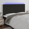 Tête de lit à LED Noir 160x5x118/128 cm Tissu 627641627641