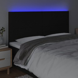 Tête de lit à LED Noir 160x5x118/128 cm Tissu 627641627641