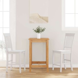 Tabourets de bar (lot de 2) en bois massif blanc et caoutchouc 627642627642