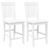 Tabourets de bar (lot de 2) en bois massif blanc et caoutchouc 627642627642