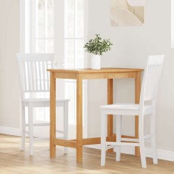 Tabourets de bar (lot de 2) en bois massif blanc et caoutchouc 627642627642