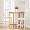 Tabourets de bar (lot de 2) en bois massif blanc et caoutchouc 627642627642