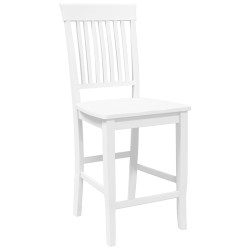 Tabourets de bar (lot de 2) en bois massif blanc et caoutchouc 627642627642
