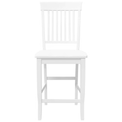 Tabourets de bar (lot de 2) en bois massif blanc et caoutchouc 627642627642