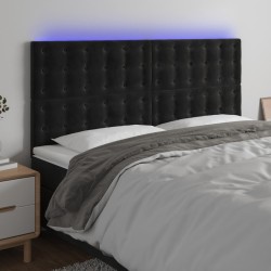 Tête de lit à LED Noir 180x5x118/128 cm Velours 627647627647