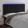 Tête de lit à LED Noir 180x5x118/128 cm Velours 627647627647