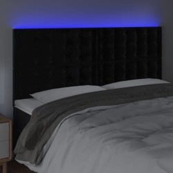 Tête de lit à LED Noir 180x5x118/128 cm Velours 627647627647