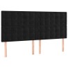 Tête de lit à LED Noir 180x5x118/128 cm Velours 627647627647