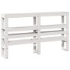 Tête de lit avec étagères blanc 120 cm bois massif de pin 627650627650