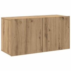 Meuble TV mural chêne artisanal 80x30x41 cm 627656627656