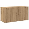 Meuble TV mural chêne artisanal 80x30x41 cm 627656627656