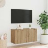 Meuble TV mural chêne artisanal 80x30x41 cm 627656627656