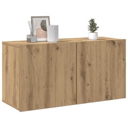 Meuble TV mural chêne artisanal 80x30x41 cm 627656627656