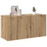 Meuble TV mural chêne artisanal 80x30x41 cm 627656627656