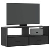Meuble TV noir 100x31x39,5 cm bois d'ingénierie et métal 627658627658