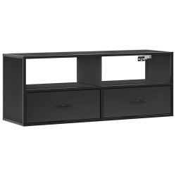 Meuble TV noir 100x31x39,5 cm bois d'ingénierie et métal 627658627658
