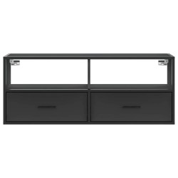 Meuble TV noir 100x31x39,5 cm bois d'ingénierie et métal 627658627658