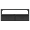 Meuble TV noir 100x31x39,5 cm bois d'ingénierie et métal 627658627658