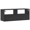 Meuble TV noir 100x31x39,5 cm bois d'ingénierie et métal 627658627658