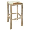 Tabouret de bar cuir de chèvre et bois de teck solide 627660627660