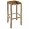 Tabouret de bar cuir de chèvre et bois de teck solide 627660627660