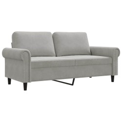 Canapé à 2 places Gris clair 140 cm Velours 627664627664