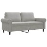 Canapé à 2 places Gris clair 140 cm Velours 627664627664