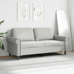 Canapé à 2 places Gris clair 140 cm Velours 627664627664