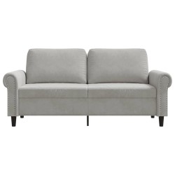 Canapé à 2 places Gris clair 140 cm Velours 627664627664