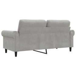 Canapé à 2 places Gris clair 140 cm Velours 627664627664
