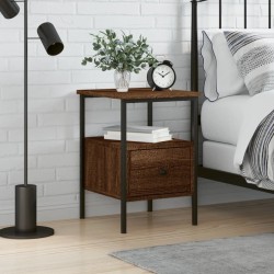 Table de chevet chêne marron 34x36x50 cm bois d'ingénierie 627668627668