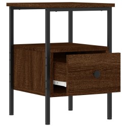 Table de chevet chêne marron 34x36x50 cm bois d'ingénierie 627668627668