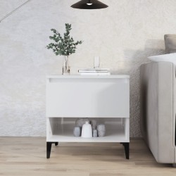 Table d'appoint Blanc brillant 50x46x50 cm Bois d'ingénierie 627670627670