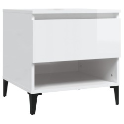 Table d'appoint Blanc brillant 50x46x50 cm Bois d'ingénierie 627670627670