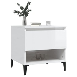 Table d'appoint Blanc brillant 50x46x50 cm Bois d'ingénierie 627670627670