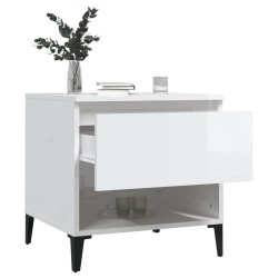 Table d'appoint Blanc brillant 50x46x50 cm Bois d'ingénierie 627670627670