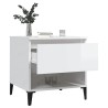 Table d'appoint Blanc brillant 50x46x50 cm Bois d'ingénierie 627670627670