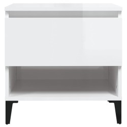 Table d'appoint Blanc brillant 50x46x50 cm Bois d'ingénierie 627670627670