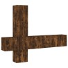 Unités murales TV 5 pcs chêne fumé bois d'ingénierie 627671627671