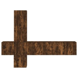 Unités murales TV 5 pcs chêne fumé bois d'ingénierie 627671627671