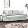 Canapé 2 places avec oreillers gris clair 140 cm velours 627672627672