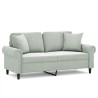 Canapé 2 places avec oreillers gris clair 140 cm velours 627672627672