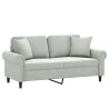 Canapé 2 places avec oreillers gris clair 140 cm velours 627672627672
