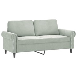 Canapé 2 places avec oreillers gris clair 140 cm velours 627672627672