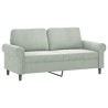 Canapé 2 places avec oreillers gris clair 140 cm velours 627672627672