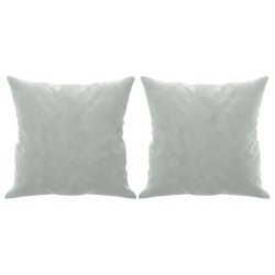 Canapé 2 places avec oreillers gris clair 140 cm velours 627672627672