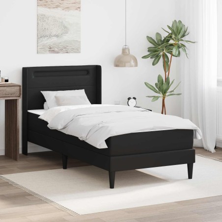 Cadre de lit avec matelas Noir 90 x 200 cm Simili cuir 627673627673