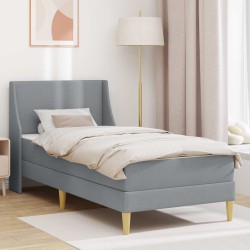 Cadre de lit avec matelas Gris clair 100 x 200 cm Polyester 627674627674