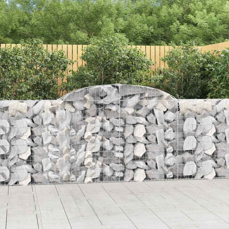 Paniers à gabions arqués 5 pcs 300x30x100/120 cm fer galvanisé 627675627675